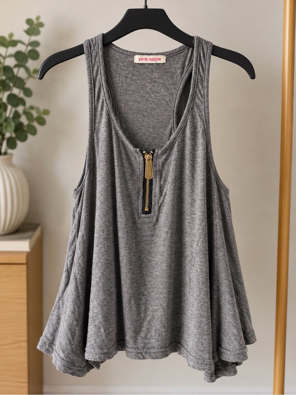 Victoria's Secret Gray Zip-Front Swing Tank
